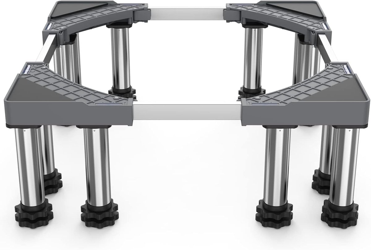 12-voet koelkastonderstel, onderstel voor wasmachine en droger, onderstel voor wasmachine, draagvermogen 450 kg, geschikt voor koelkasten en wasmachines (breedte: 43-57 cm/hoogte 18-20 cm)