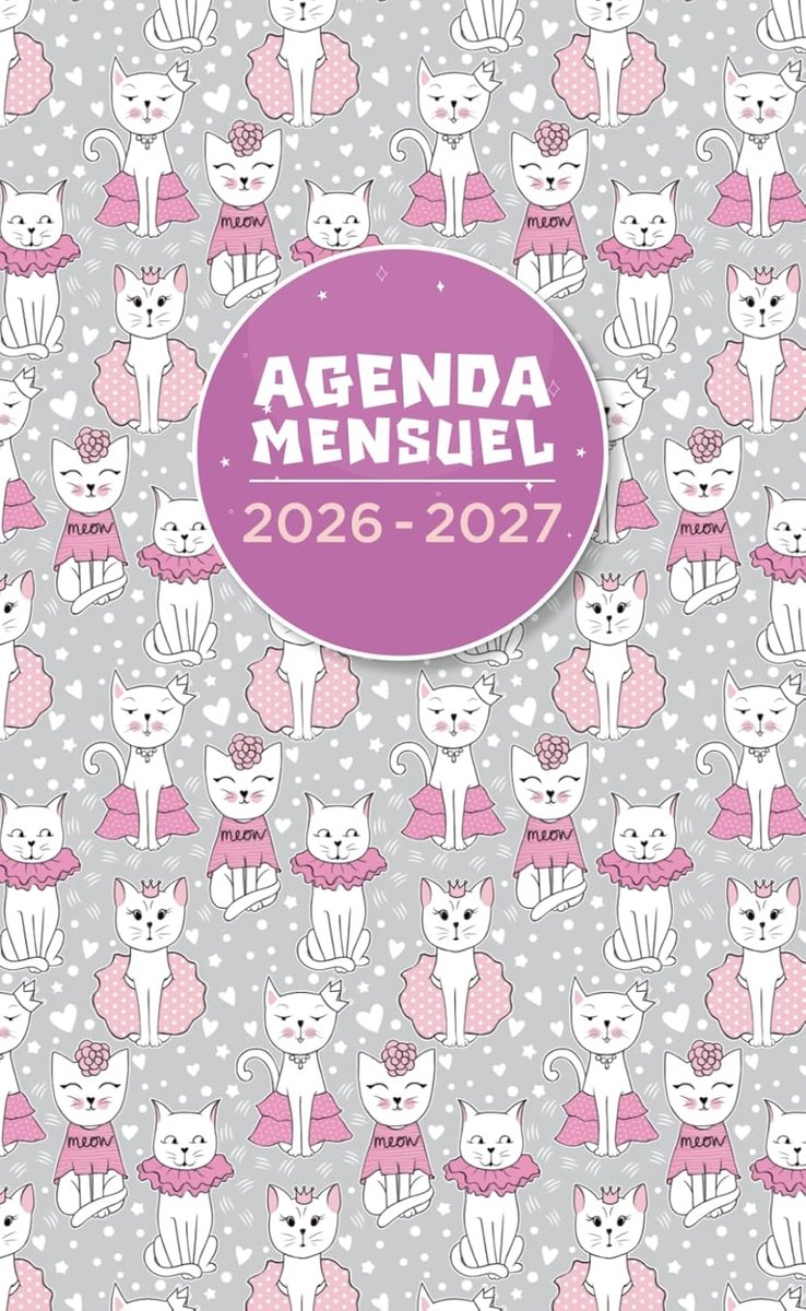 Agenda de poche mensuel 2026-2027 - A6 formaat - Thema ‘Chats’ - Plan je jaar met stijl - ShopVlot