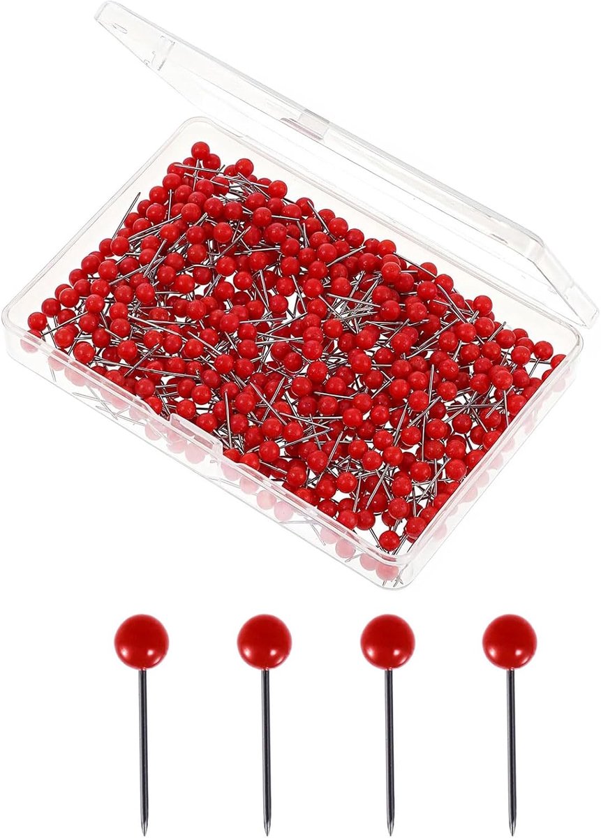 spelden met kop, landkaart, mini punaises, ronde pinspelden voor