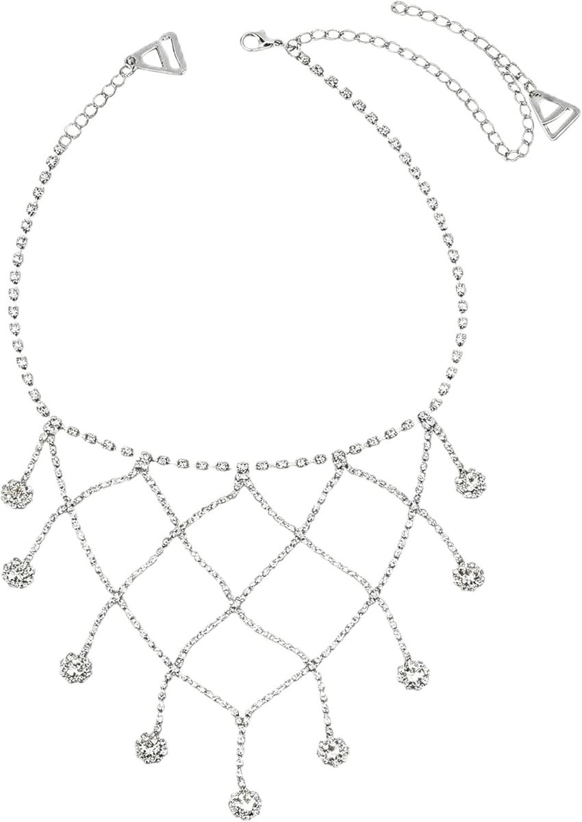 2 stuks strass schouderbandjes ketting platina sieraden kristal bh arm kettingen glanzende strass beha bandjes met kwastjes voor dames avondfeesten bruiloften jurk accessoires