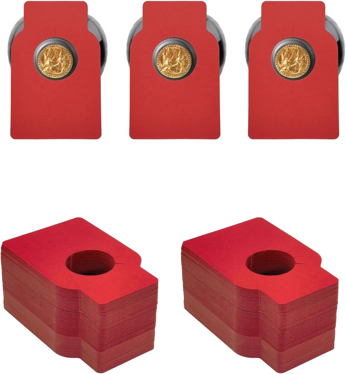 Wijnflessenetiketten, wijnkelderetiketten, krachtetiketten, flessenhalsetiketten voor flessenhouder en wijnkelder, markeren (rood)