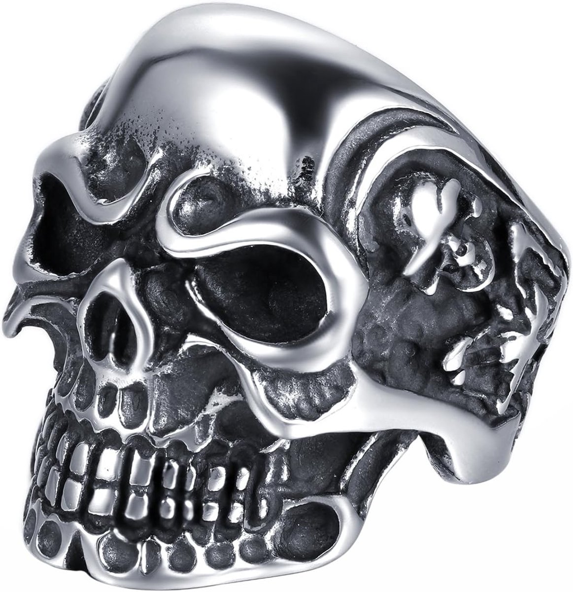 Sieraden heren roestvrij staal ring biker band gotische doodskop