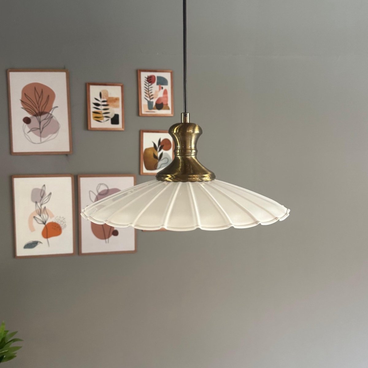 Bamyum Risso hanglamp, industriële Modern stijl, Ø34 cm, wit metalen lamp