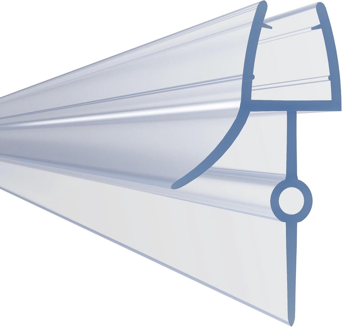 Doucheafdichting 87cm Glas 6-8mm Recht Gebogen, Spleet 28mm dikke