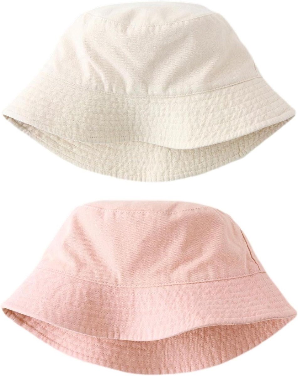 Meisjes Vissershoedjes Set - Emmer Hoeden - Bescherming tegen Zon - Set van Twee - 21x14x4.5 cm - Meerdere Kleuren