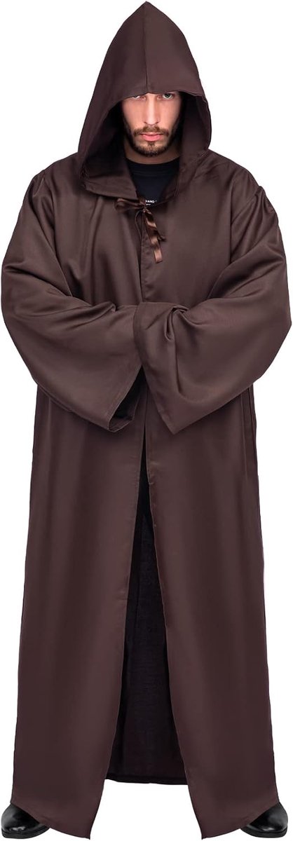 Jun Mantel met Capuchon, Kostuum Heren Cape Kostuum Mannen Robe