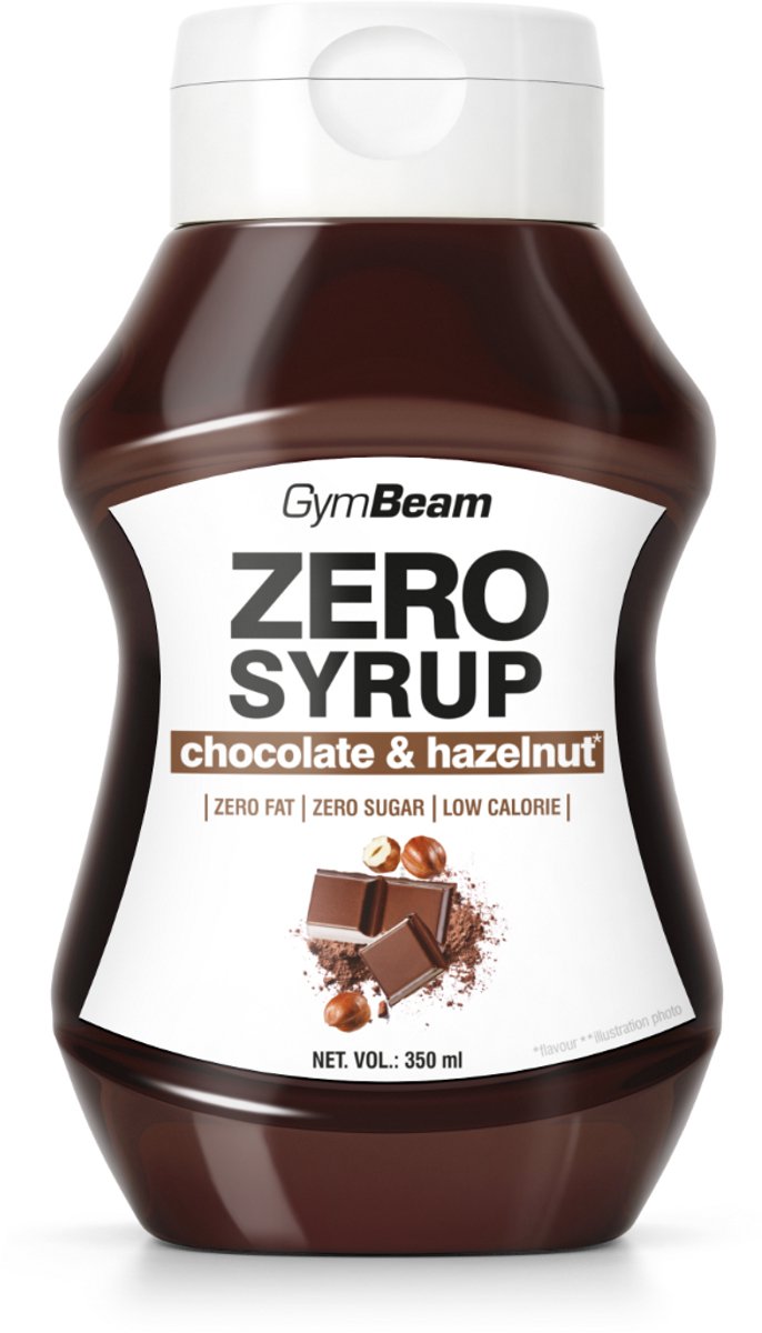 GymBeam ZERO SYRUP Chocolade & Hazelnoot 350 ml hazelnootchocolade