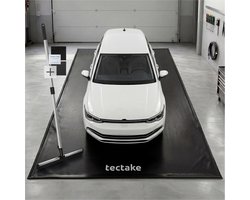 tectake® Garagemat - Vloermat - 500 x 240 cm - Antislip en Waterdicht - Inclusief Uitschuifbare Trekker, Klittenbandpads en Alcoholdoekjes - Milieumat - Werkplaatsmat - Voor Garage, Motor en Auto