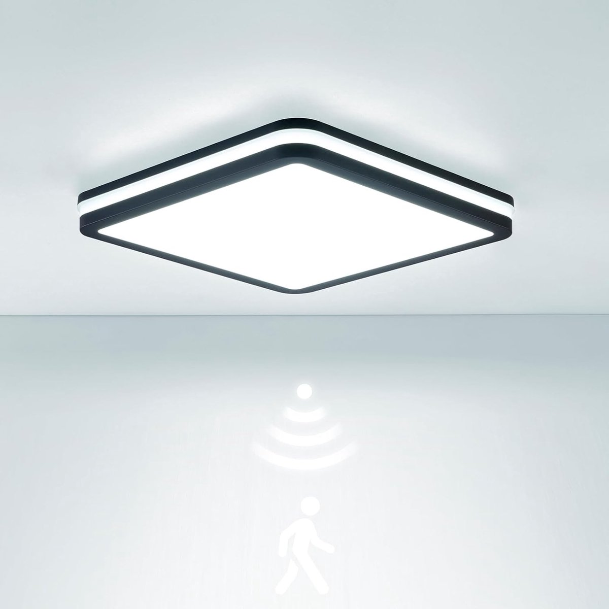 Ip65 Waterdichte led-plafondlamp met bewegingssensor, 18 W, 2700 lm