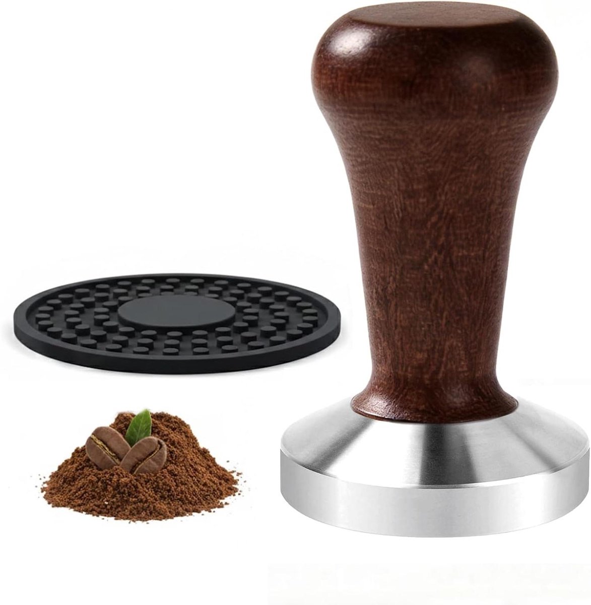 Koffie Tamper - Espressopers Koffiedrukker - Espresso Bereiden - Precisie Pasvorm 51mm - 51 mm - Zwart