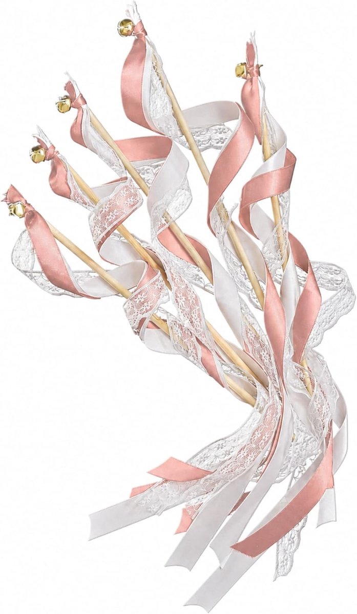 20x Wedding Wands Stafjes Romantisch roze alternatief confetti