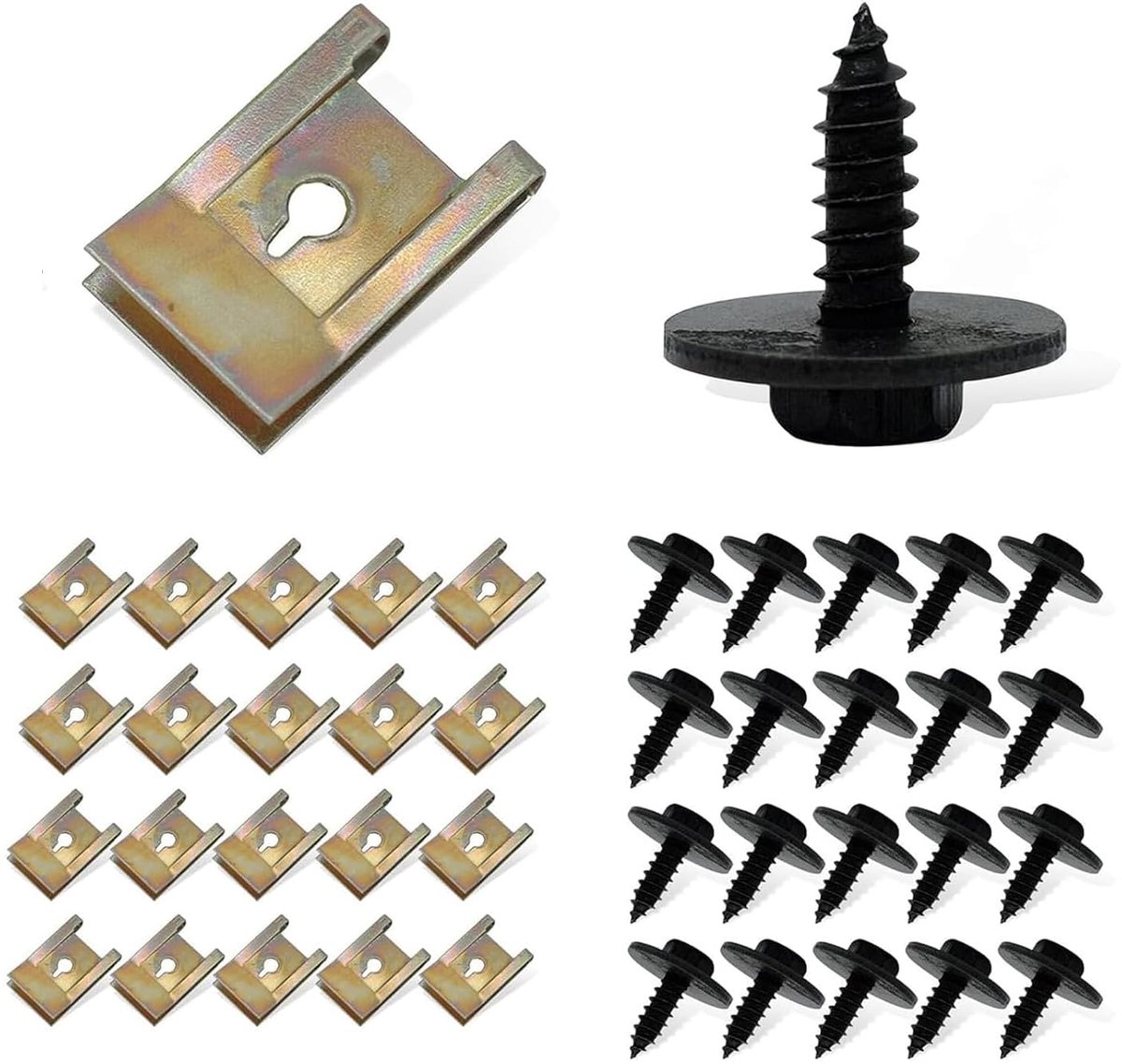 30 sets plaatmoeren schroefmoer-clipkit, roestvrij stalen