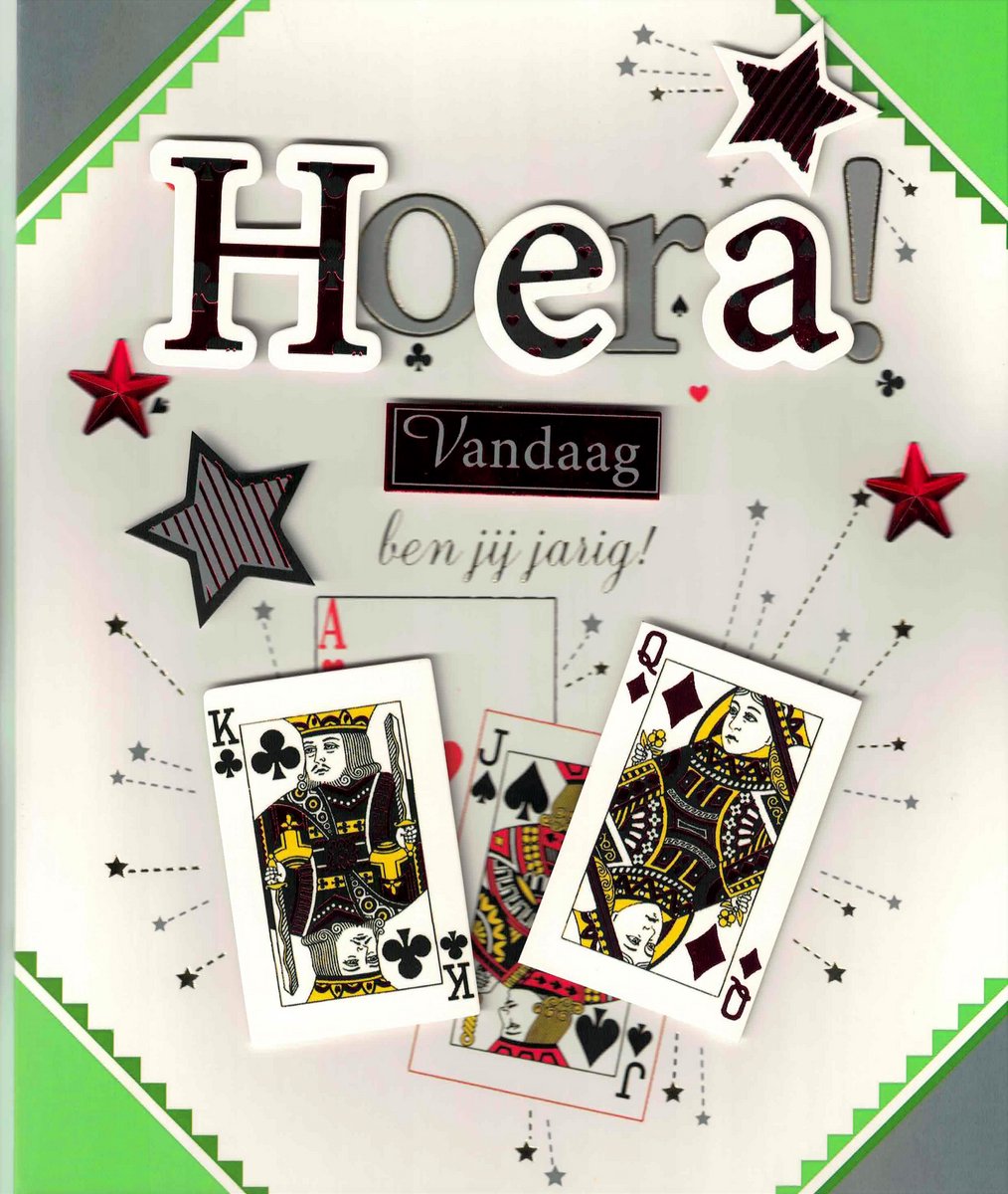 Grote wenskaart - wenskaart - verjaardag pokerspeler - verjaardag kaartspeler - van harte gefeliciteerd - van harte - jarig