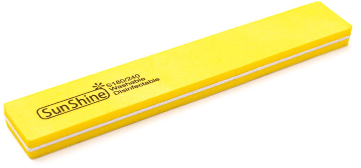 Cosmetics Zone Sunshine Wasbare en Desinfecteerbare Polijst Nagelvijl Recht 180/240