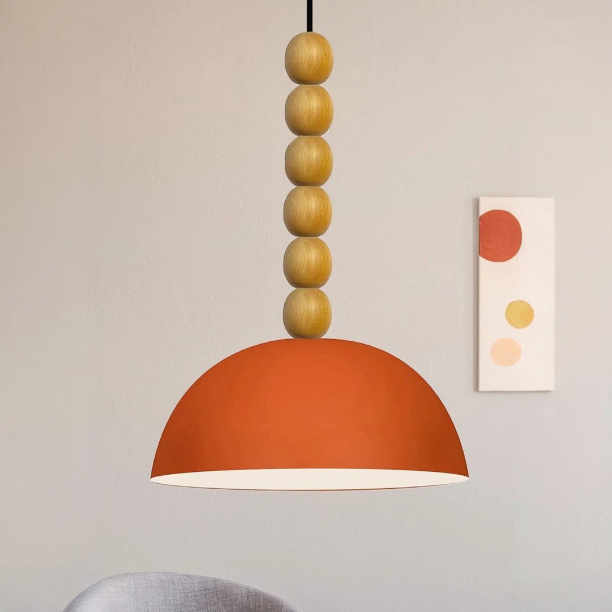 Bamyum Lipeo hanglamp, industriële Modern stijl, Ø26 cm, oranje metalen lamp