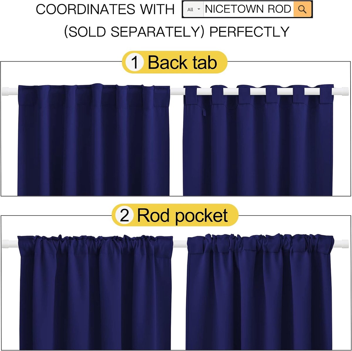 Vertical Blinds Window Curtain Panels - (Royal Blue Color) 52 by 84