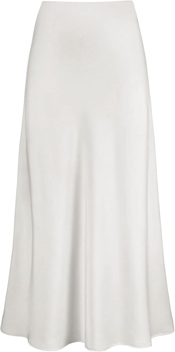 Damesrok lang satijn hoge taille elegante zijden rok elastische