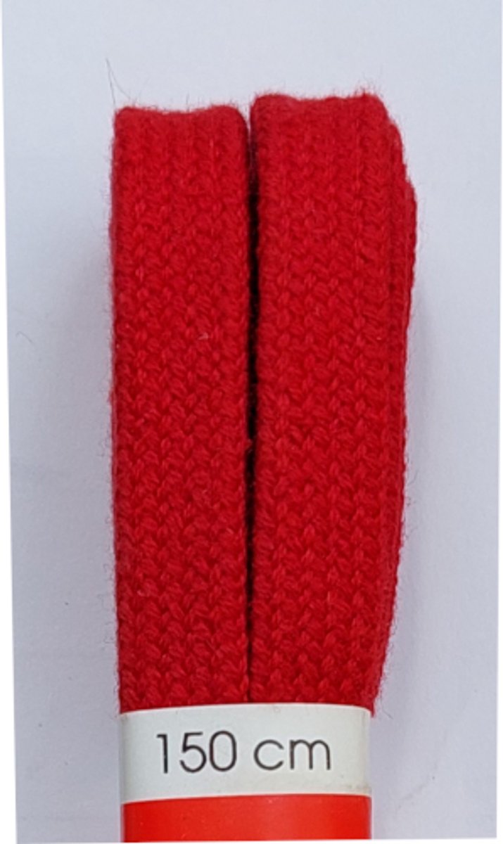 Ronilux Veter - Rood - Plat - Lengte 150 cm - Breedte 9 mm - Schoenveter