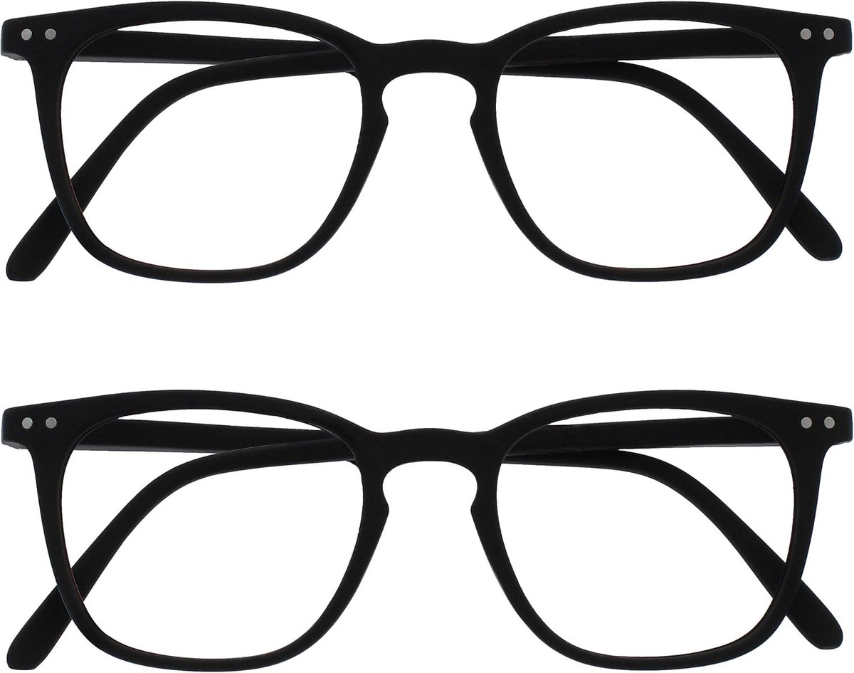 Bex 2 Stuks Mannen Leesbril Groot Ontwerper Stijl Mat Zwart Rr64-1