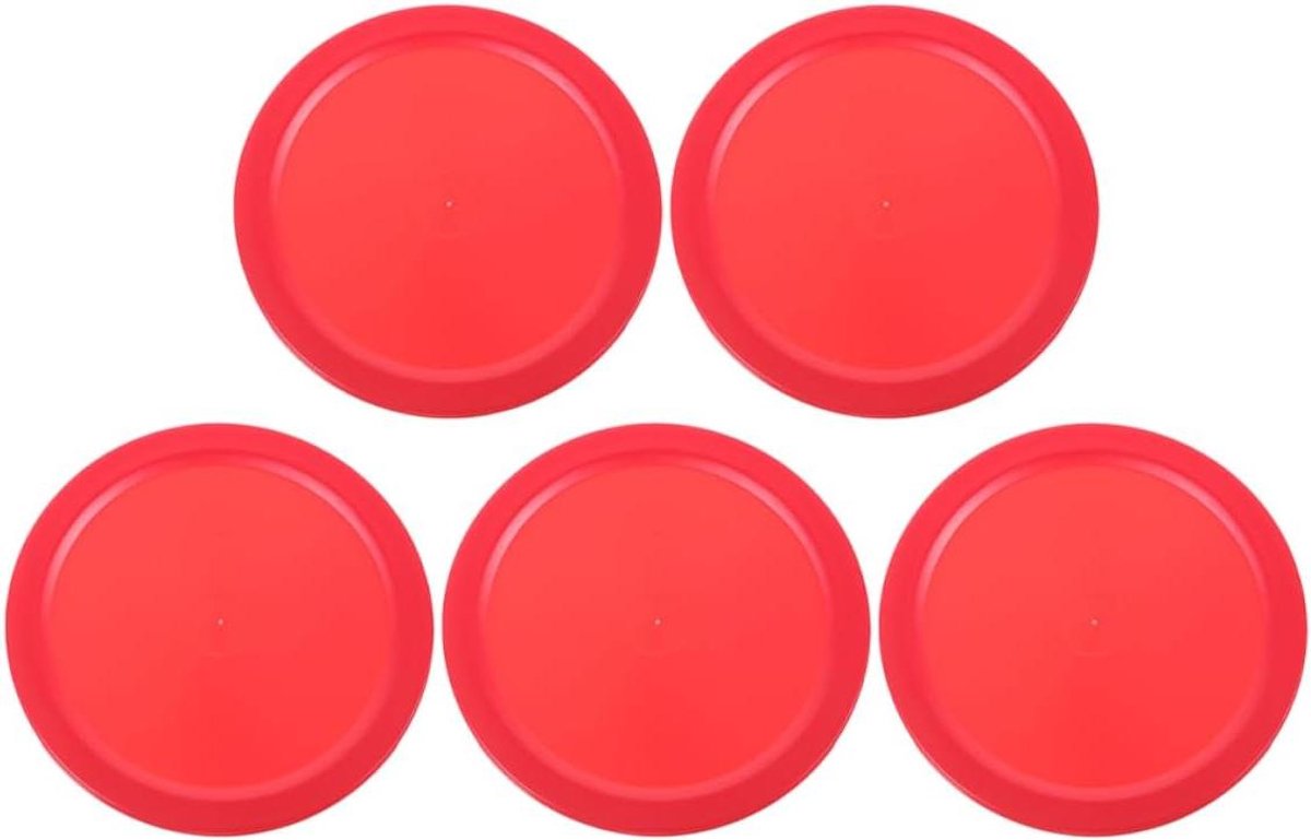 Air Hockey Pucks - Tafelspel Accessoires - Spel Verbeteren - Felrode Kleur - 5.10X5.10X0.40CM - Rood