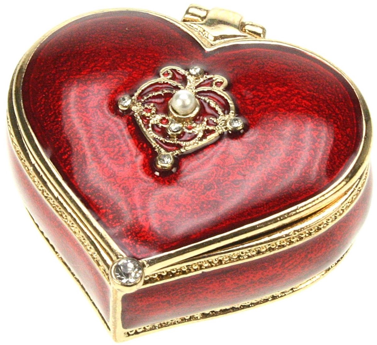 Doosje Hart emaille rood 4,5x4cm