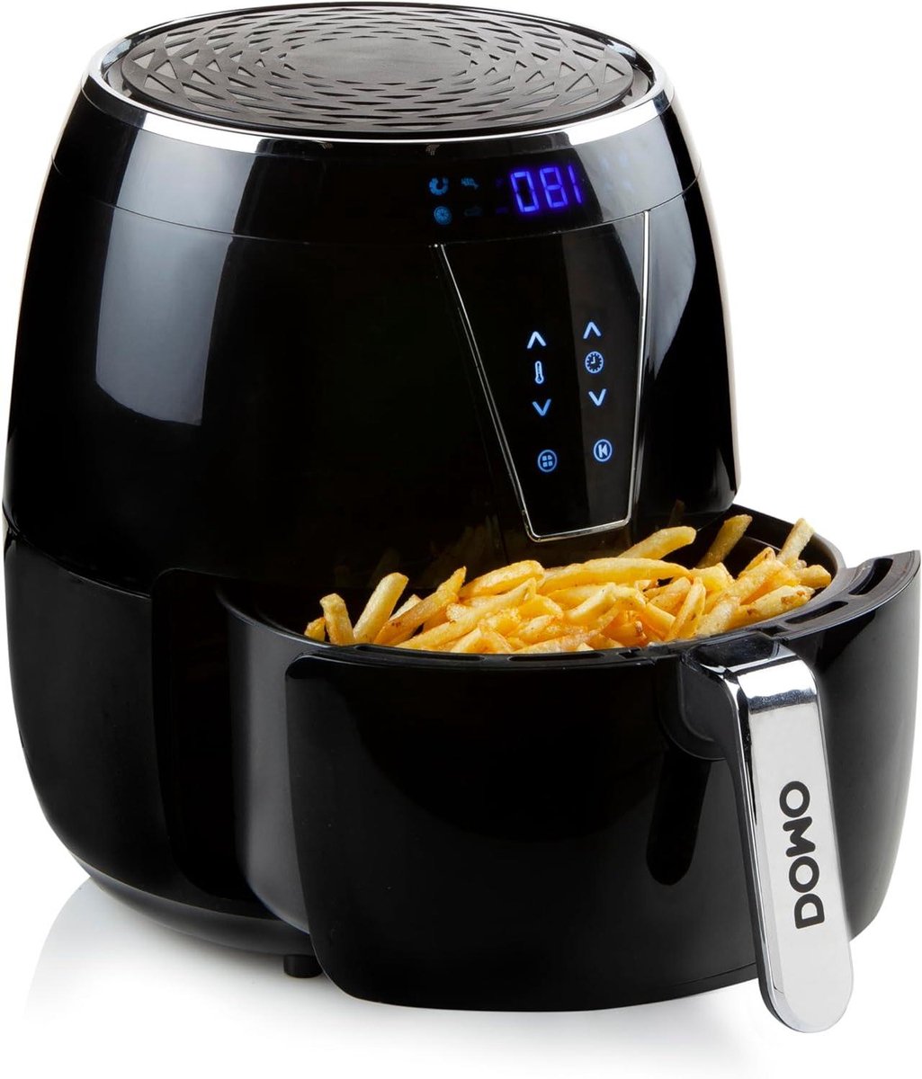 Heteluchtfriteuse - Airfryer Gezond - Gezond Koken - 8 Programma's - 4 Liter - Zwart
