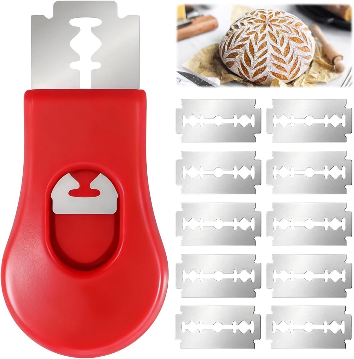 bakkersmes, deegsnijmes met 10 scheermesjes, accessoires voor het