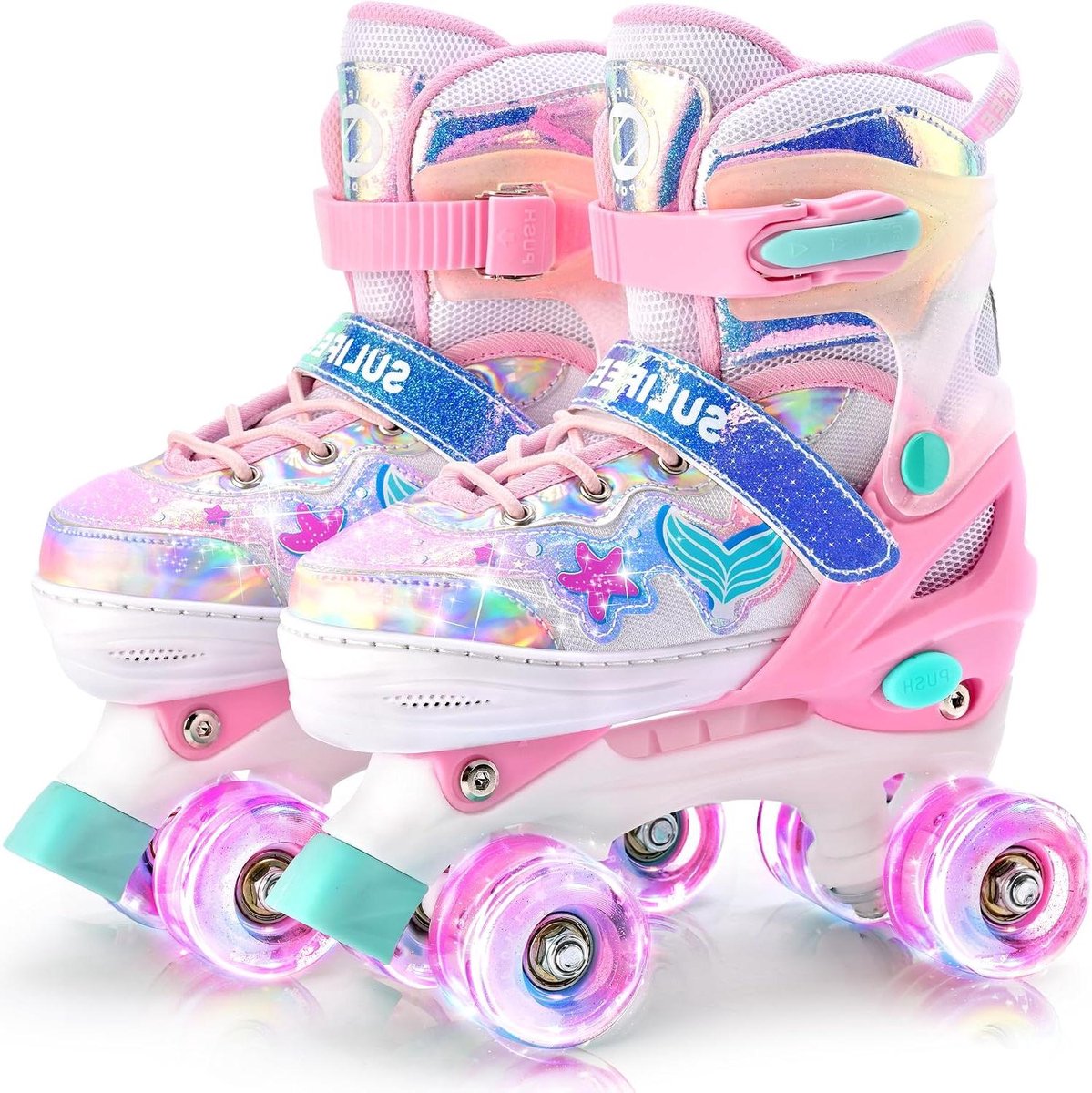 Kinder rolschaatsen Meisjes skates Buiten sporten Zelfverlichtende wielen 4 maten verstelbaar