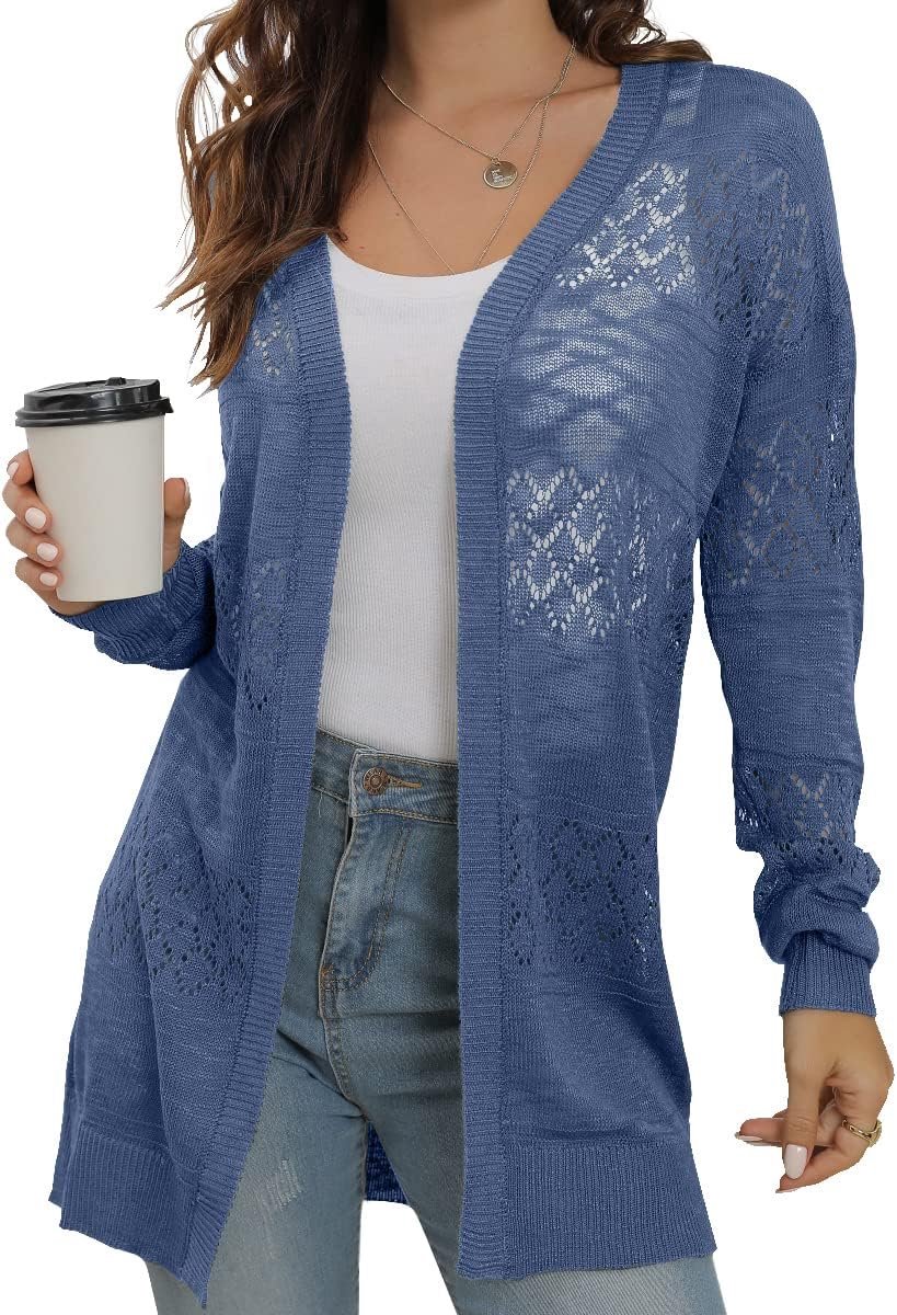 Womens Strand Swim Coverups - Zachte Casual Lange Mouw Vakantie