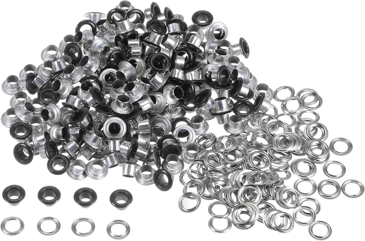300-delig set oogjes-kit metalen oogjes 4,5 mm / 3/16 inch gat kleine