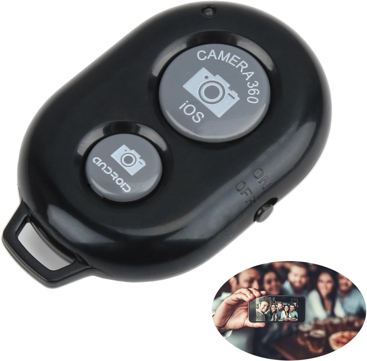 Draadloze Bluetooth Selfie Afstandsbediening - Compatibel met iOS en Android - Ideaal voor Foto's en Groepsselfies
