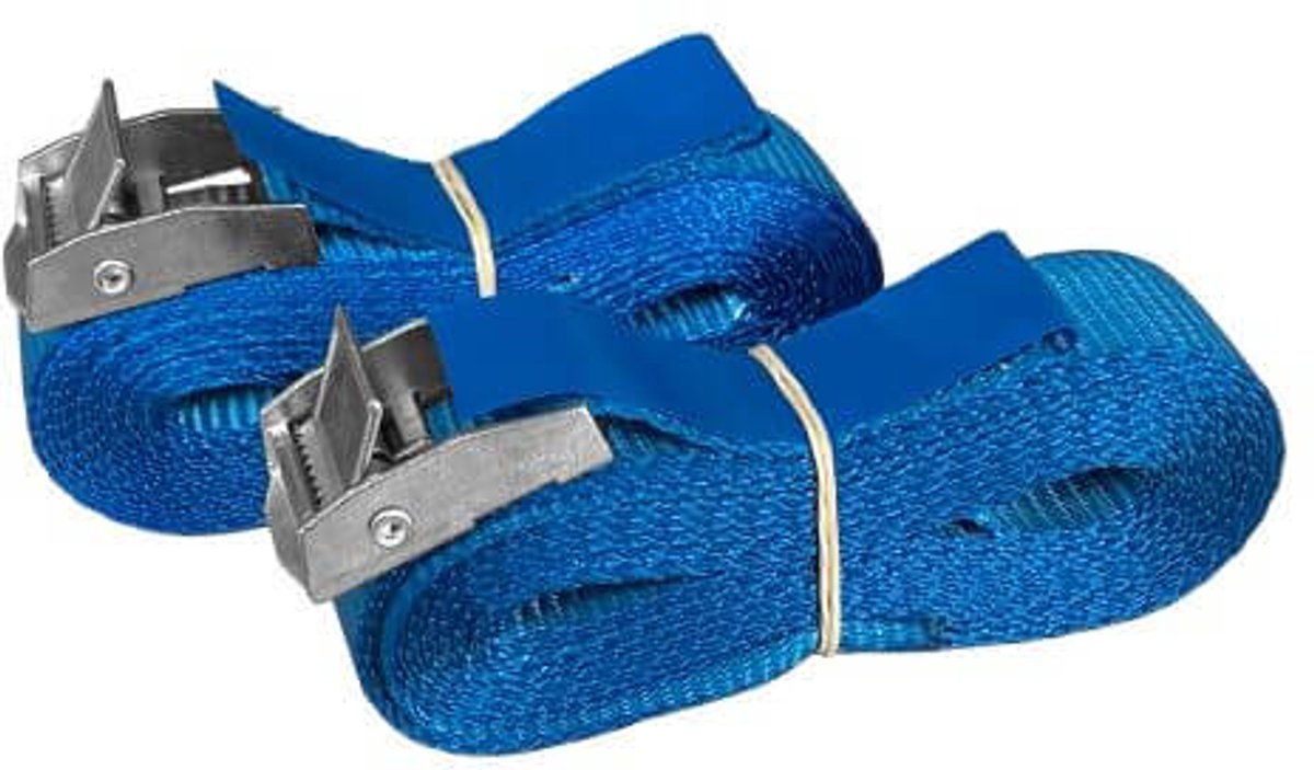 Kortpack cover spanbanden - Spanbanden - met klemgesp - blauw - 2 stuks per verpakking