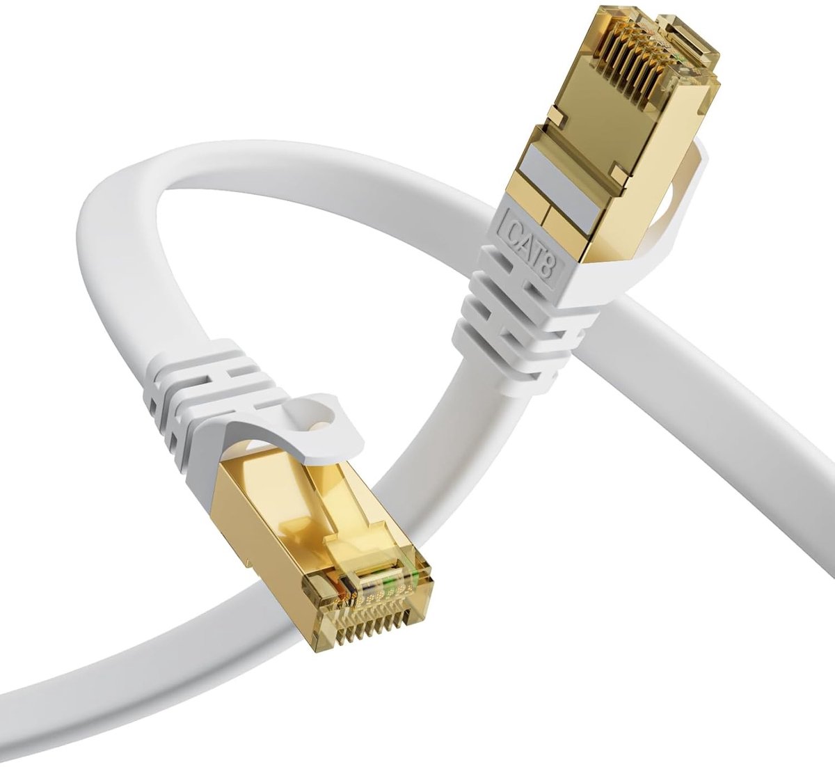 Image of 10 Meter Cat 7 Ethernetkabel - Hoge Snelheid Gigabit RJ45, Plat Ontwerp, 10Gbps, 600MHz, Geschikt voor Switch, Router, Modem, Smart TV, PC en Laptop