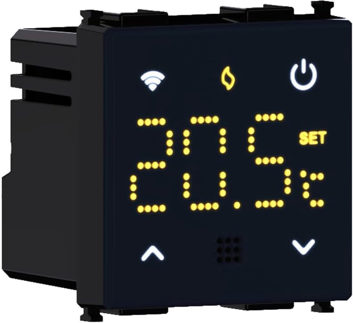 SnelShoppen - Elektronova WiFi Thermostat Programmeerbare Module 2P 240V Met Verlicht Display Zwart Voor Bticino Matix Houder