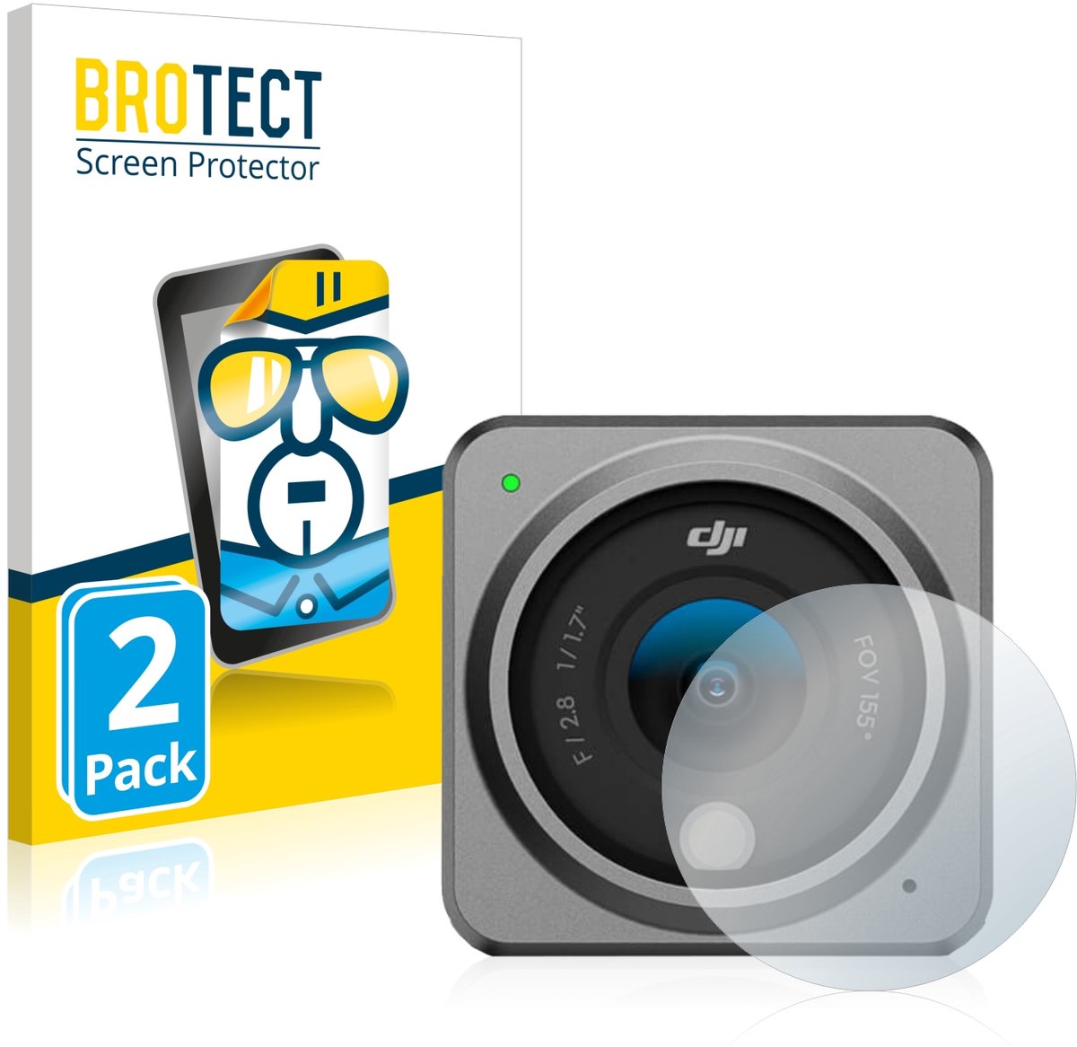 BROTECT - Screenprotector voor DJI Action 2 Lens (Behuizing) - Folie Beschermfolie transparant 2 Stuks