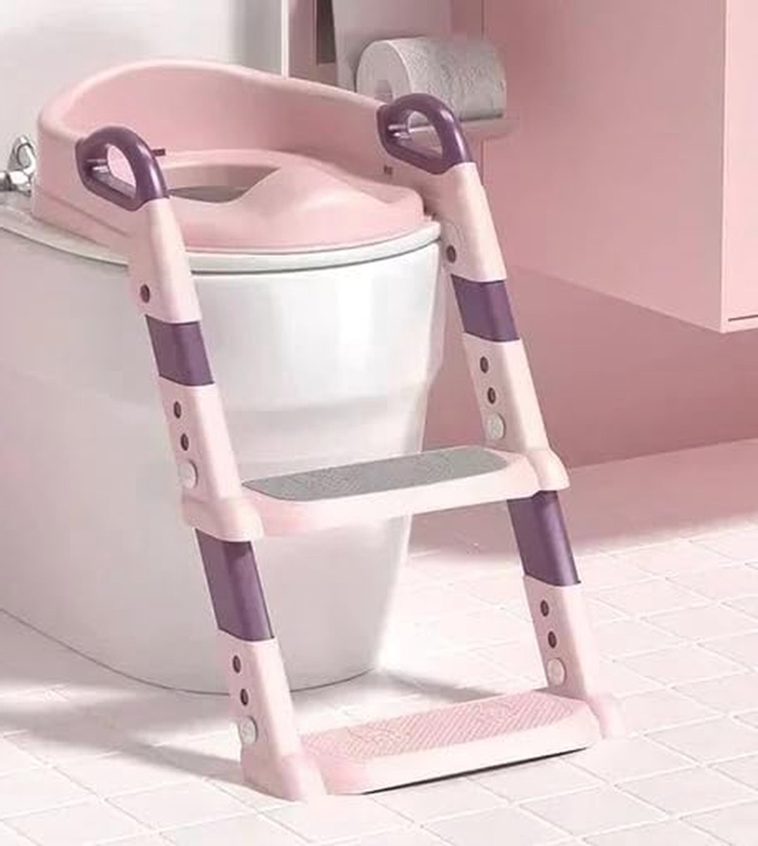 Toiletverkleiner met Trapje - Kinder Toiletzitting Baby Potty - Zelfstandig Zindelijk Maken - Inklapbaar en Verstelbaar