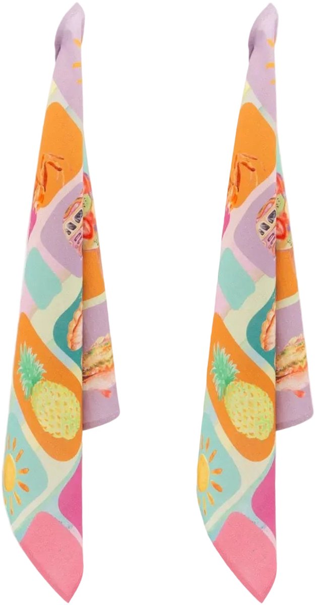 Imbarro Theedoeken set-van-2 Summer Breeze 70x70cm