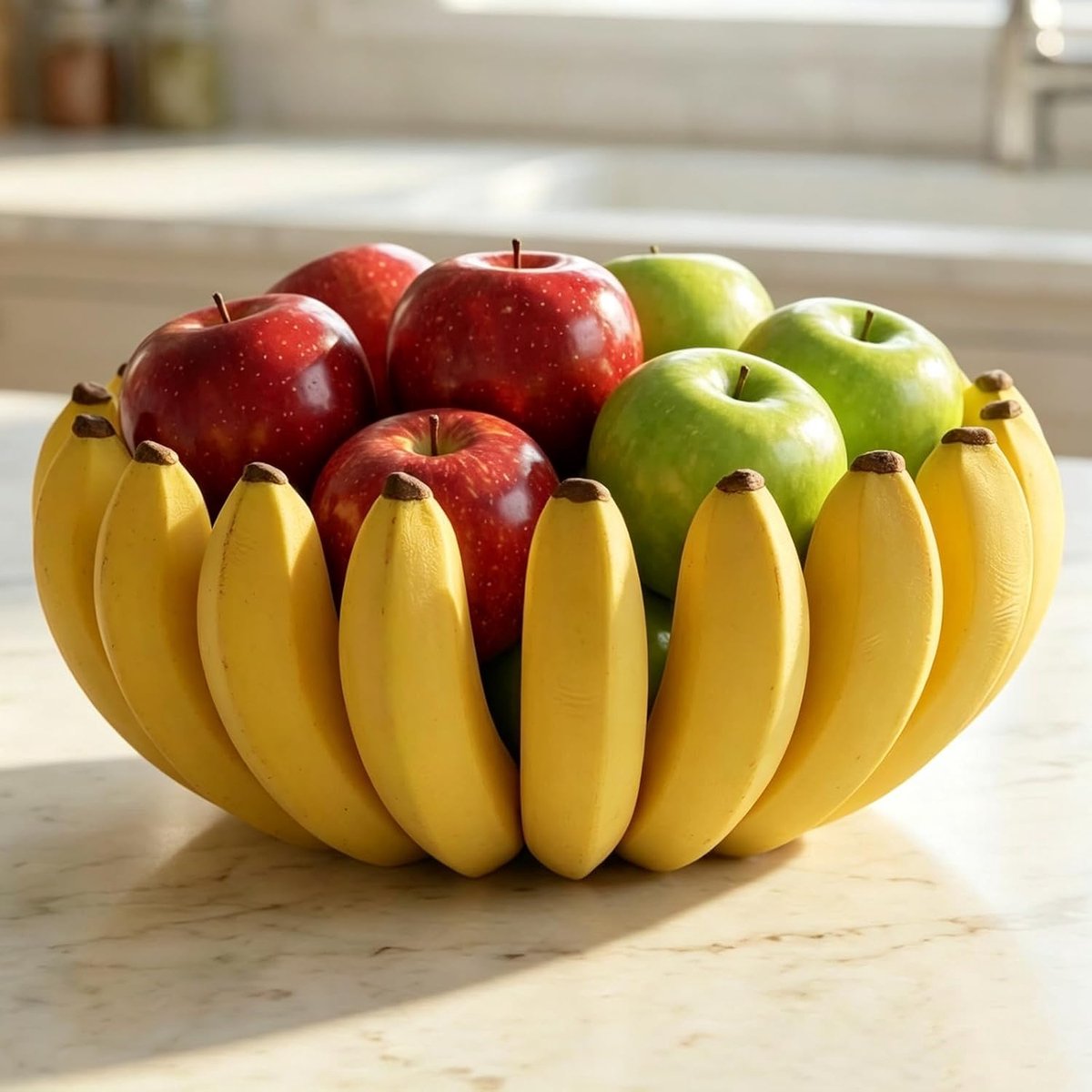 Ulisem - Fruitmand - Banaanvormige opbergmand voor keuken en tafel - Geschikt voor fruit, snacks en kleine voorwerpen - Vrolijk en kleurrijk design - Ruimtebesparend - Stevig en lichtgewicht - Opvallende decoratie - Cadeau voor thuis - 15cm
