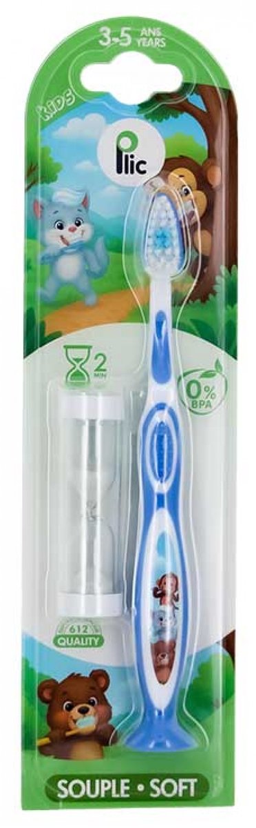 Plic Dental Kids Zachte Tandenborstel voor Kinderen 3-5 Jaar (Kleur : Blauw)