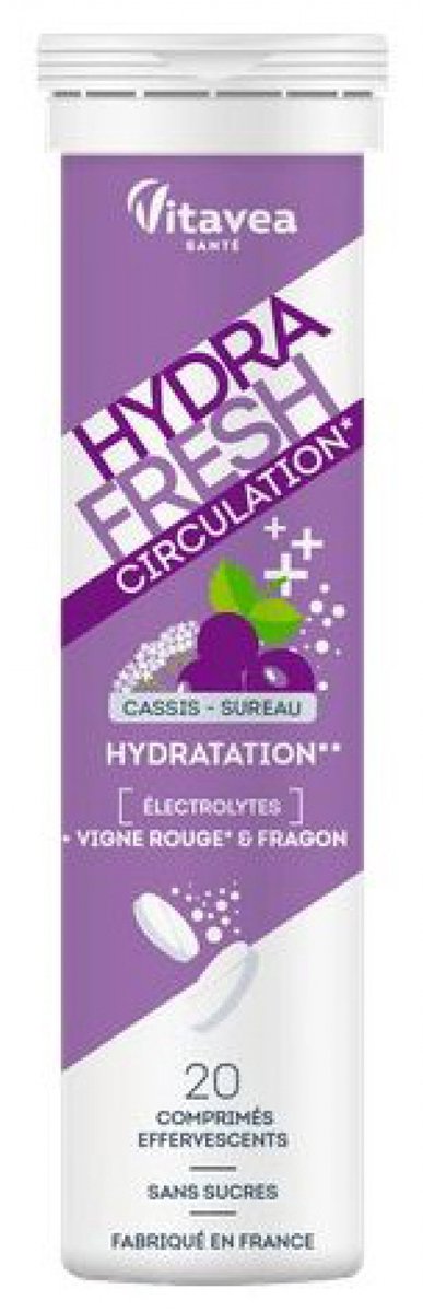 Vitavea HydraFresh Circulation 20 Bruistabletten (Smaak : Zwarte bes - Vlierbes)