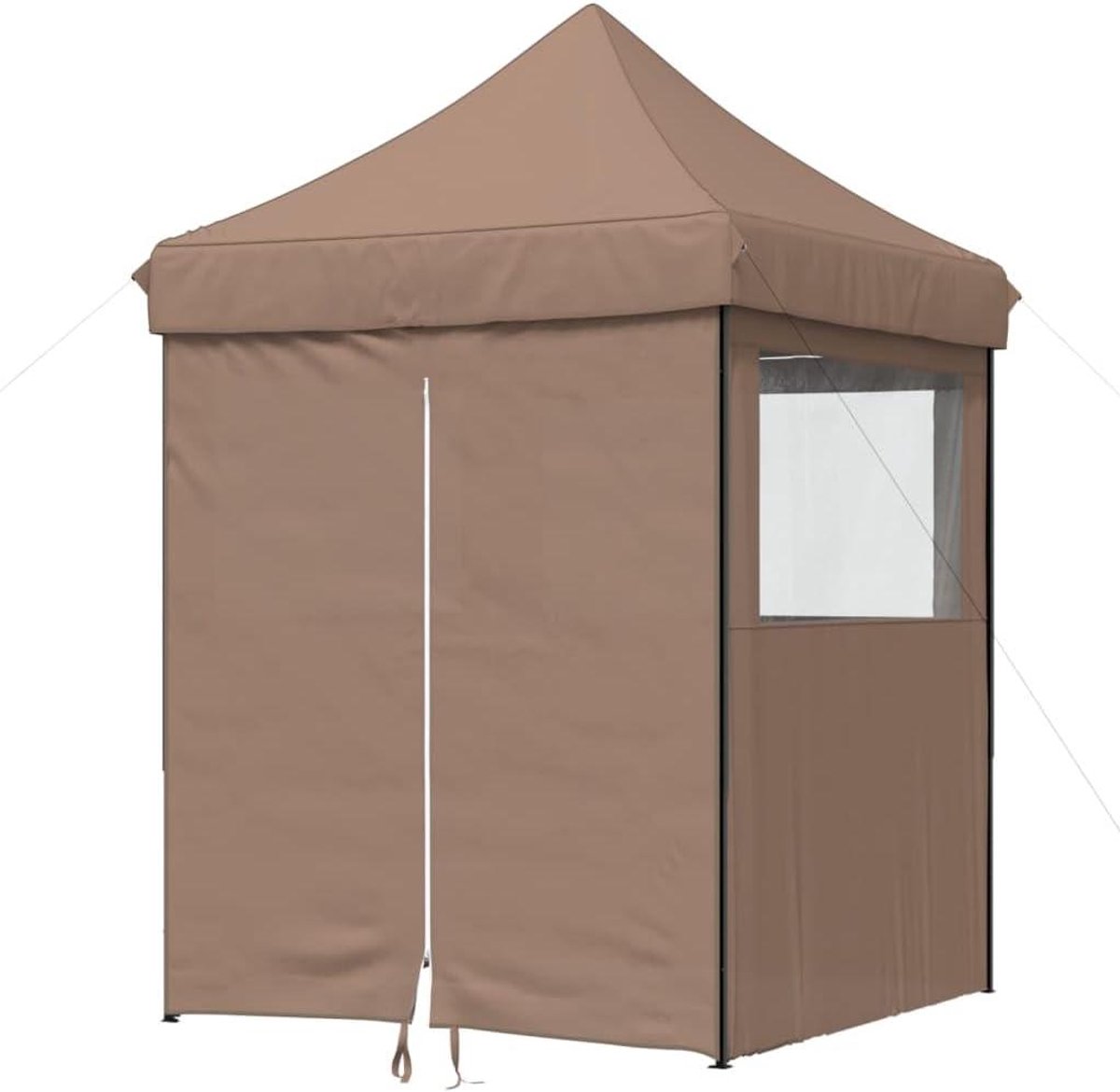 Pop-Up Feesttent - Partytent Vouwbaar - Buitenfeesten Organiseren - Inclusief 4 Zijwanden - 200 x 200 cm - Bruin