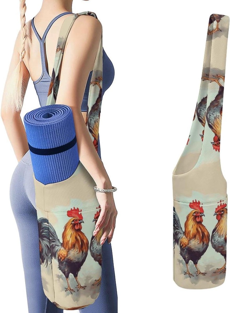 Yogamat Tas - Sporttas Gymtas - Yoga Spullen Dragen - Brede Lange Band - 50x40x18cm - Wit