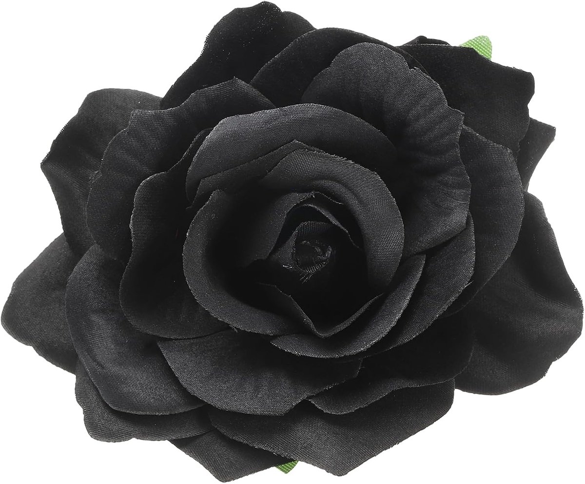 Rose Boho haarclips, stof bloem broche spelden voor vrouwen bruiloft feest dans jurk kleding accessoires Valentijnsdag geschenken, zwart