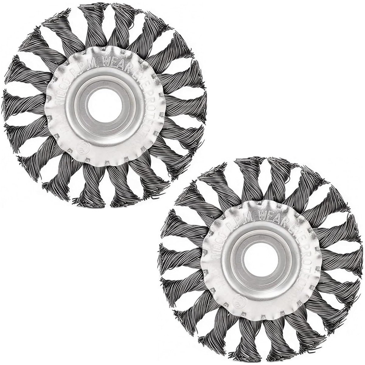 2 stuks ronde borstels, diameter 125 x 22 mm, draadborstel, haakse slijper, vlechtborstel van staal met gevlochten draadborstels, potborstel, haakse slijper voor efficiënt polijsten, slijpen en