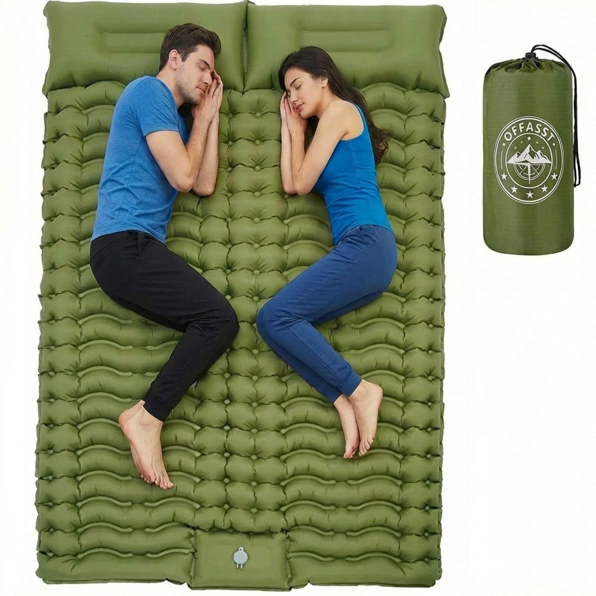 Omgoods - Ultralight Inflatable Camping Mattress voor 2 Personen - Ideaal voor Buitenactiviteiten