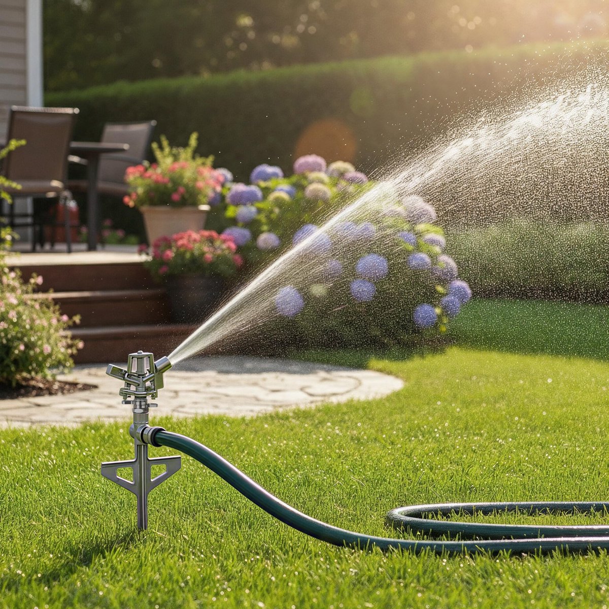 Omgoods - Roterende Metalen Sproeier 360° - Ideaal voor Gazons en Tuinbewatering tot 530m²