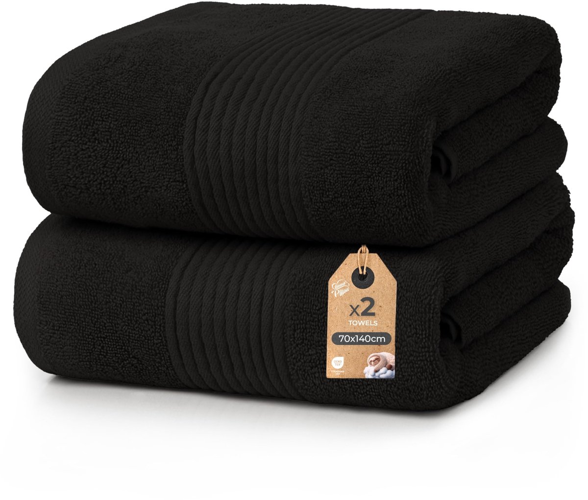 Omgoods - Set van 2 Luxe Katoenen Badhanddoeken 70 x 140 cm