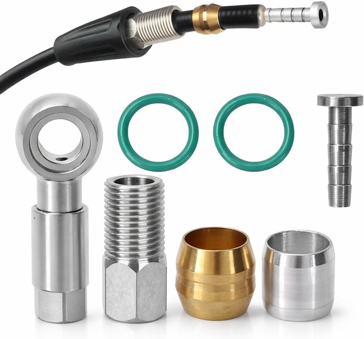 slangadapter, fietsarmaturen olijf en verbindingsinzetstuk hydraulische schijfremslang accessoireset past op BH90 Liepey SLX XT