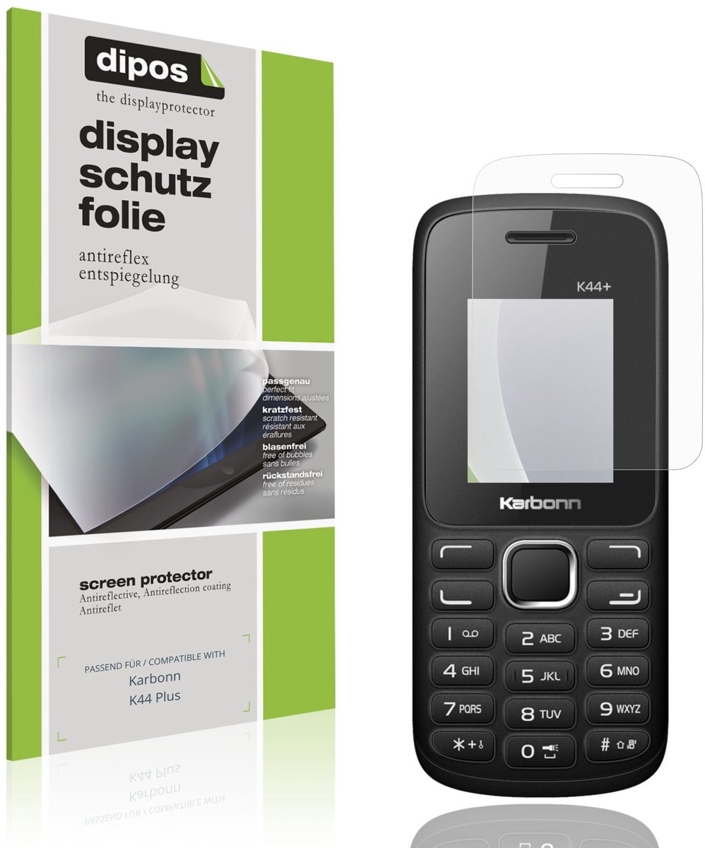 dipos – 4x Matte Beschermfolie geschikt voor Karbonn K44 Plus | Krasbestendige & antireflecterende Screenprotector Ultra-Thin