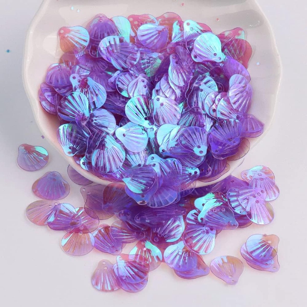 Pailletten, schelpvorm pailletten knutselen, losse pailletten cup, schitterende pailletten, handgemaakte doe-het-zelf creatieve kleuren kralen pailletten voor handwerk